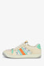 Gucci Beige/Blue Canvas/Leather GG Supreme Crystal 'Screener' Sneakers Size 36