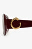 Cartier Burgundy Panthere Square Frame Sunglasses