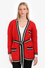 Gucci Red Trim Detail 3-Pocket Cardigan Size XS