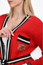Gucci Red Trim Detail 3-Pocket Cardigan Size XS