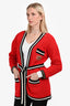 Gucci Red Trim Detail 3-Pocket Cardigan Size XS