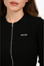 Miu Miu 2023 Black/White Logo Cropped Zip Up Cardigan Size 36 IT