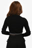 Miu Miu 2023 Black/White Logo Cropped Zip Up Cardigan Size 36 IT