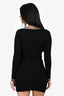 Miu Miu Black Logo Crystal Embellished Button Long Sleeve Mini Dress Estimated Size S