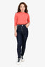 Alexander Wang Navy Denim Button Detail Slim Fit Jeans Size 4