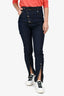 Alexander Wang Navy Denim Button Detail Slim Fit Jeans Size 4