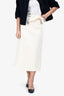 Celine White Wrap Midi Skirt Size 38