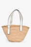 Loewe White Raffia Small Basket Tote Bag