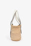 Loewe White Raffia Small Basket Tote Bag