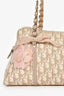 Christian Dior 2005 Beige/White Coated Canvas Diorissimo Romantique Shoulder Bag