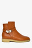 Hermès Brown Kelly Buckle Moto Boots Size 38.5