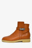 Hermès Brown Kelly Buckle Moto Boots Size 38.5