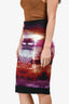McQ By Alexander McQueen Black/Multicolour Lightning Print Knee-Length Skirt Size M
