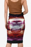 McQ By Alexander McQueen Black/Multicolour Lightning Print Knee-Length Skirt Size M