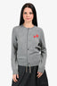 Play Comme Des Garçons Grey Wool Red Heart Cardigan Size L