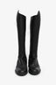 Gucci Black Leather GG Monogram Riding Boots Size 38
