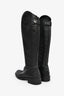 Gucci Black Leather GG Monogram Riding Boots Size 38