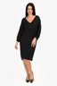 Brunello Cucinelli Charcoal Cotton/Linen Sequin Monili Detail Sweater Dress Size M
