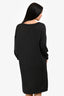 Brunello Cucinelli Charcoal Cotton/Linen Sequin Monili Detail Sweater Dress Size M