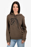 Hermés Brown Cotton/Leather Horse Graphic Hooded Sweater Size M