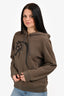 Hermés Brown Cotton/Leather Horse Graphic Hooded Sweater Size M