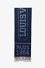 Louis Vuitton Navy/Red Wool/Cashmere Logo Fringe Scarf