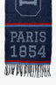 Louis Vuitton Navy/Red Wool/Cashmere Logo Fringe Scarf