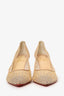Christian Louboutin Nude Mesh/Suede Follies Strass Pumps Size 38