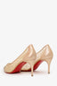 Christian Louboutin Nude Mesh/Suede Follies Strass Pumps Size 38