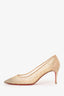 Christian Louboutin Nude Mesh/Suede Follies Strass Pumps Size 38