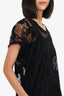 Gucci Black Sheer Patterned Short Sleeve Top Estimated Size Large