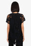 Gucci Black Sheer Patterned Short Sleeve Top Estimated Size Large