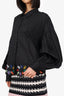 AFEW Rahul Mishra Black Sequinned Balloon Sleeve Shirt Size XL
