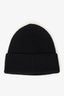 Moncler Black Wool Embroidered Logo Beanie