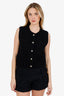 Joie Black Ribbed Knit Vest Size M