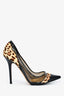 Jimmy Choo Leopard Print Pony Hair Patent Pumps Size 38
