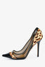 Jimmy Choo Leopard Print Pony Hair Patent Pumps Size 38