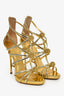Giuseppe Zanotti Gold Patent Coline Sandals Size 38