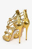 Giuseppe Zanotti Gold Patent Coline Sandals Size 38