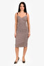 Stella McCartney Red Wool Houndstooth Bustier Dress Size 40