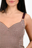 Stella McCartney Red Wool Houndstooth Bustier Dress Size 40