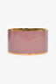 Hermès Mauve/Gold Toned Enamel Extra Wide Bangle