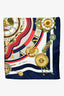 Hermès White/Blue/Multicolour Silk 'Parmi Les Fleurs Je Compte Les Heures' Scarf 90