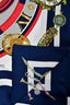 Hermès White/Blue/Multicolour Silk 'Parmi Les Fleurs Je Compte Les Heures' Scarf 90