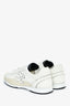 Pre-Loved Chanel™ 2025 White Leather/Suede CC Runners Size 38