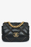Pre-Loved Chanel™ Black Lambskin/Quilted Gold Chain Small 19 Bag