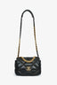 Pre-Loved Chanel™ Black Lambskin/Quilted Gold Chain Small 19 Bag
