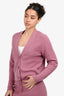 Hermès Mauve Purple Wool H Knit Cardigan Size 34