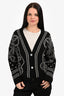 Hermés Black/White Cashmere Blend "Brides de Gala" Cardigan Size 40