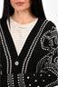 Hermés Black/White Cashmere Blend "Brides de Gala" Cardigan Size 40